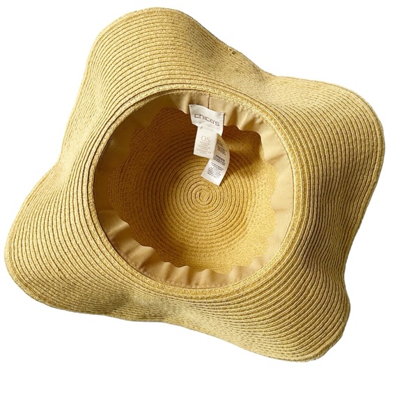 Chico’s Woven Paper Wide Brim Floppy Sun Hat OS - Picture 6 of 9
